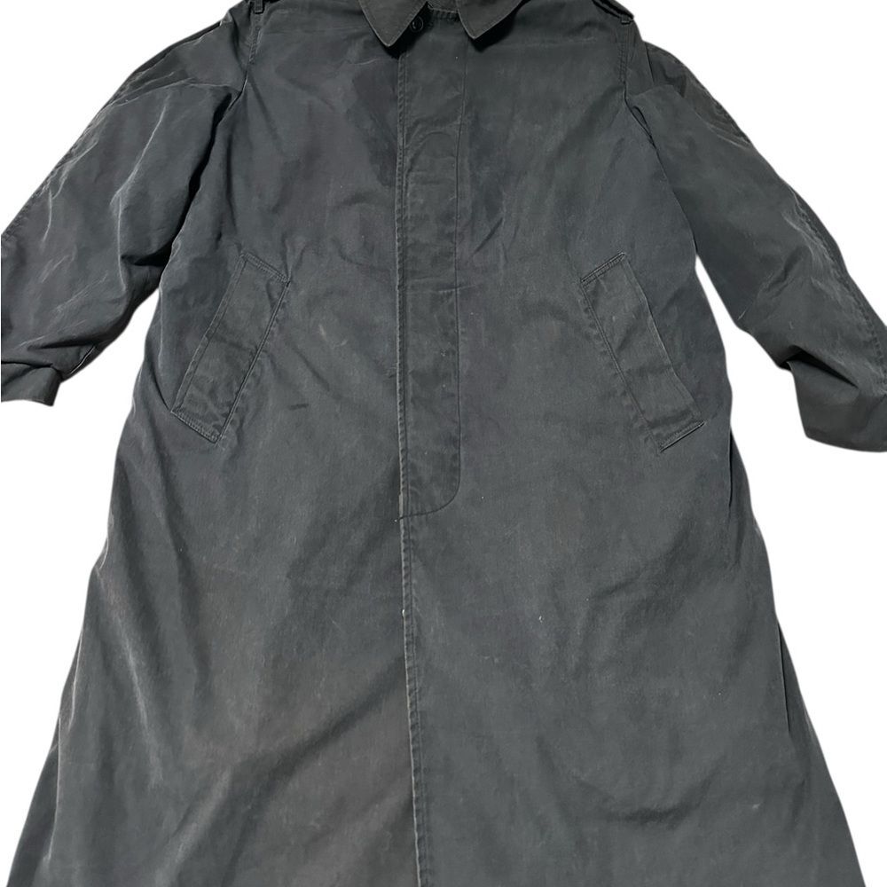 Vintage Men’s All Weather Coat Black Military Style Removable Liner 36R - Picture 8 of 10
